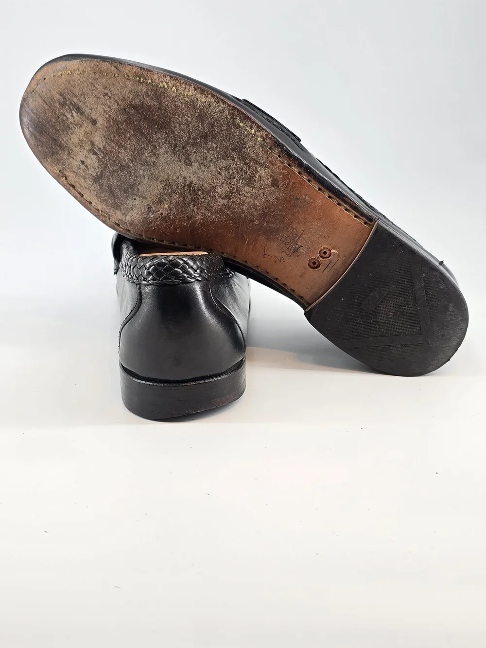 Allen Edmonds Black Leather Tassel Moccasin Loafers 12 D Maxfield